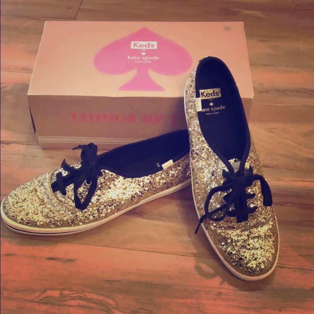 Kate Spade Gold Glitter Keds